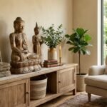 Ruhe und Stil mit antiken Buddhafiguren im Wohnbereich