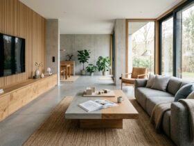 Das moderne Wohnzimmer: Planung, Materialien und visuelle Kontinuität