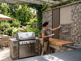 Outdoor-Küche im Garten