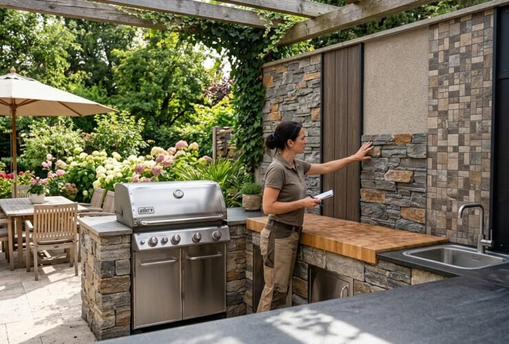 Outdoor-Küche im Garten